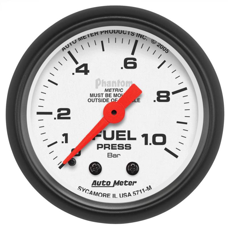 AutoMeter - AutoMeter GAUGE, FUEL PRESSURE, 2 1/16" , 1.0BAR, MECHANICAL, PHANTOM 5711-M