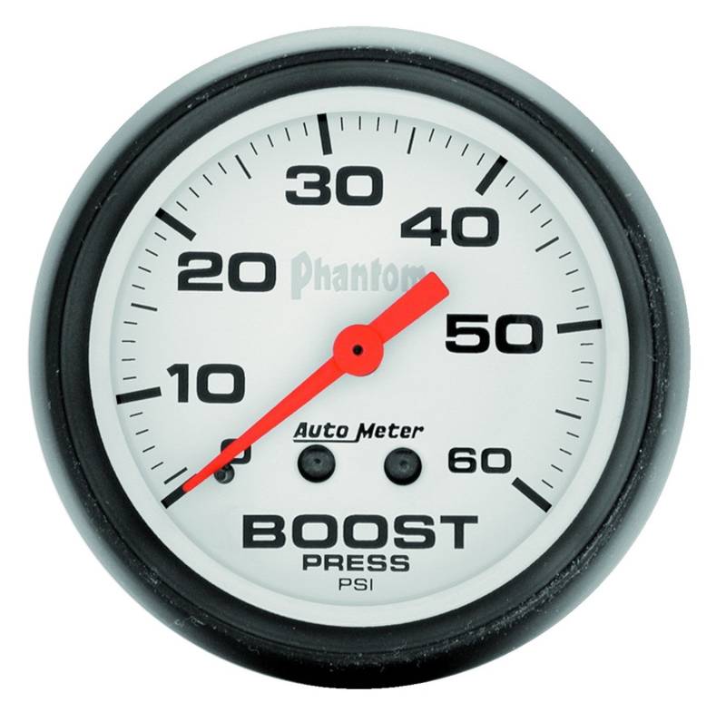 AutoMeter - AutoMeter GAUGE, BOOST, 2 1/16" , 60PSI, MECHANICAL, PHANTOM 5705