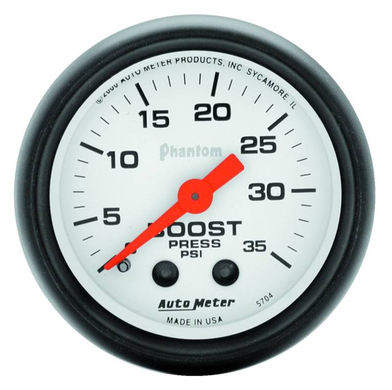 AutoMeter - AutoMeter GAUGE, BOOST, 2 1/16" , 35PSI, MECHANICAL, PHANTOM 5704