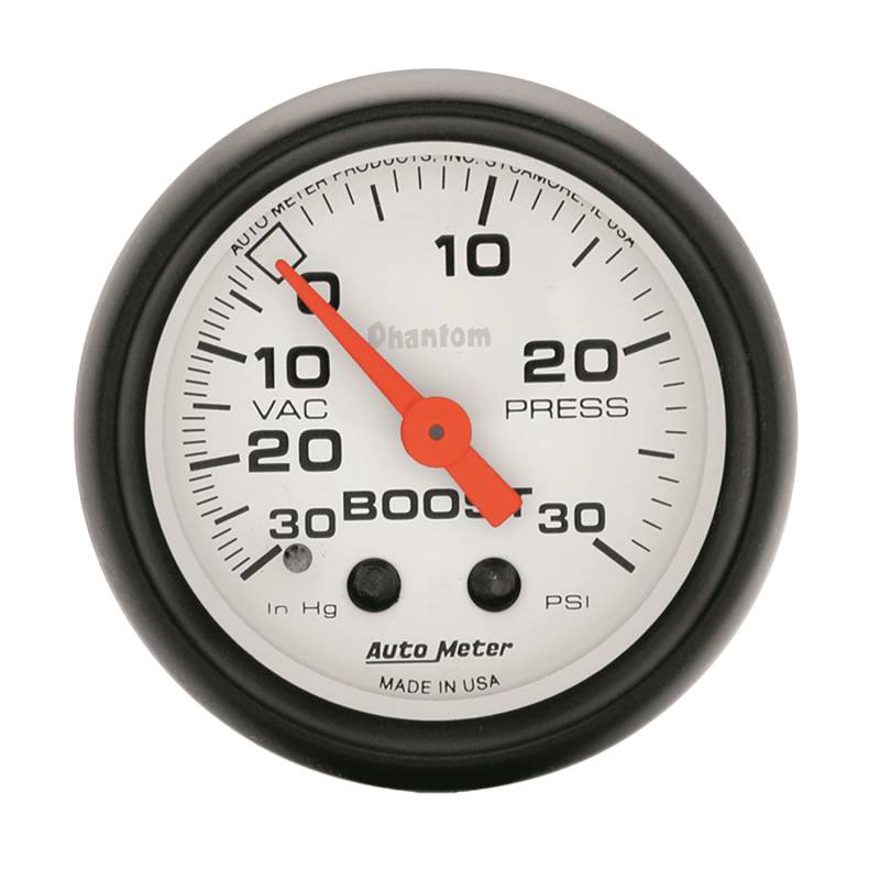 AutoMeter - AutoMeter GAUGE, VAC/BOOST, 2 1/16" , 30INHG-30PSI, MECHANICAL, PHANTOM 5703