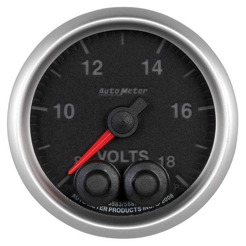 AutoMeter - AutoMeter GAUGE, VOLTMETER, 2 1/16" , 18V, DIGITAL STEPPER MOTOR W/PEAK & WARN, ELITE 5683