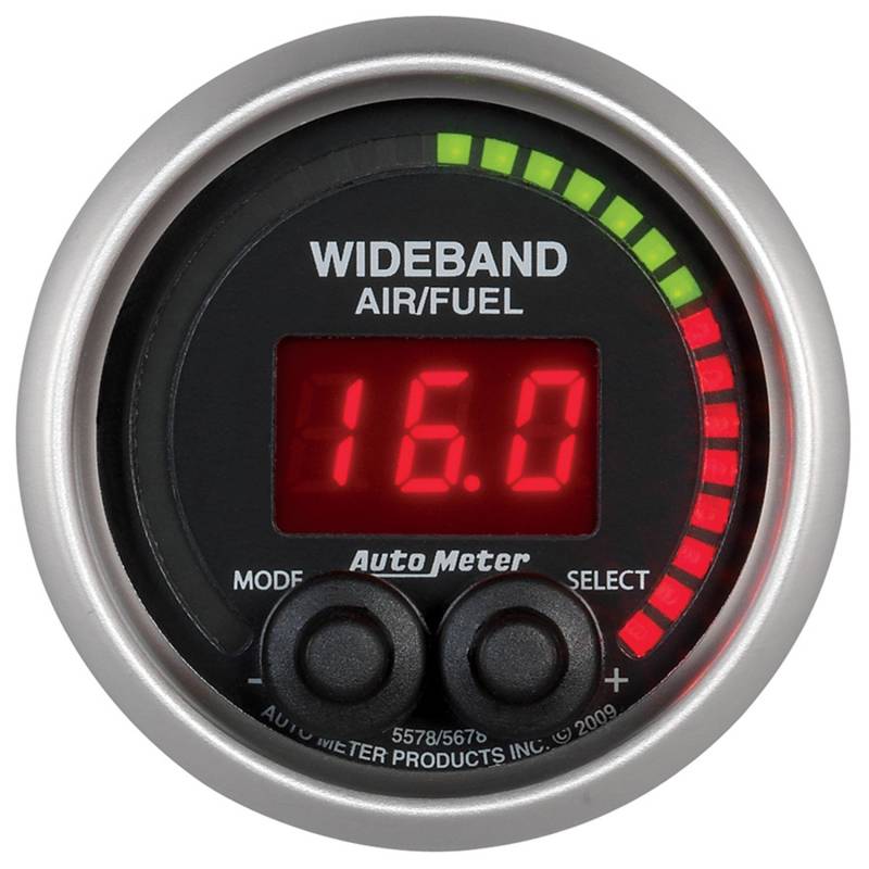 AutoMeter - AutoMeter GAUGE, AIR/FUEL RATIO-PRO, 2 1/16" , 10:1-20:1, DIGITAL W/ PEAK & WARN, ELITE 5678