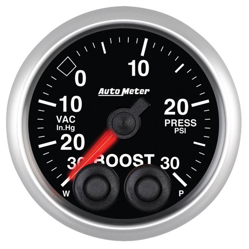 AutoMeter - AutoMeter GAUGE, VAC/BOOST, 2 1/16" , 30INHG-30PSI, STEPPER MOTOR W/PEAK & WARN, ELITE 5677