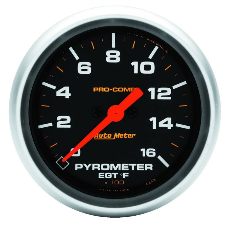 AutoMeter - AutoMeter GAUGE, PYROMETER (EGT), 2 5/8" , 1600 Degrees F, DIGITAL STEPPER MOTOR, PRO-COMP 5444