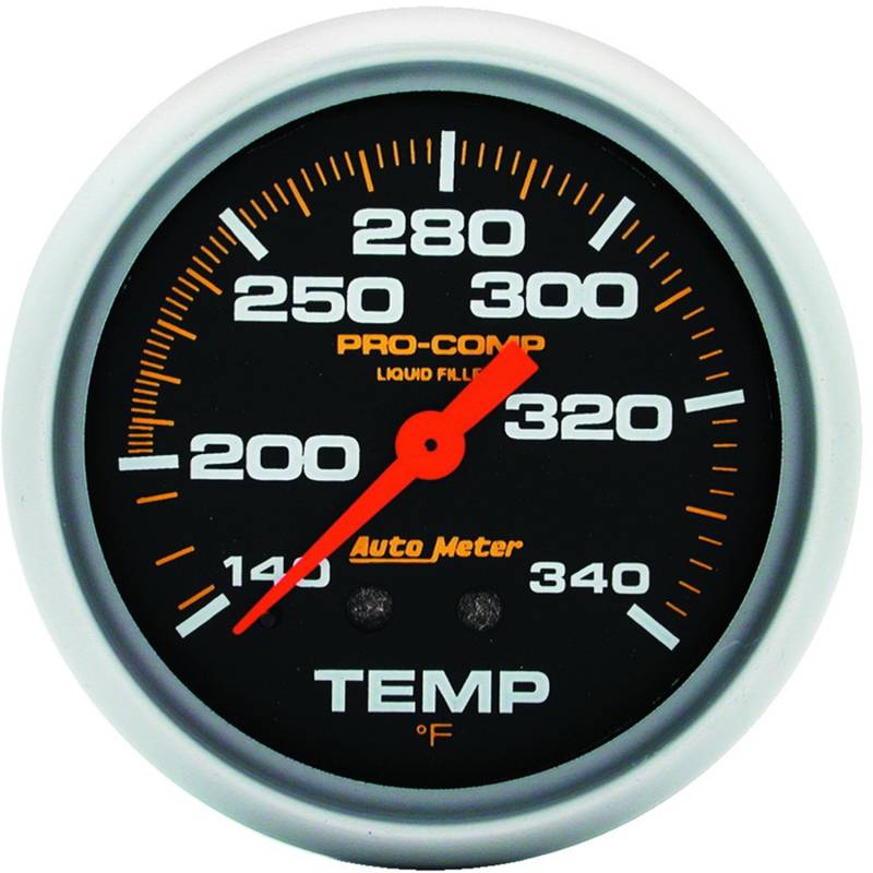 AutoMeter - AutoMeter GAUGE,TEMPERATURE,2 5/8",140-280 Degrees F,LIQUID FILLED MECH,8FT.,PRO-COMP 5435