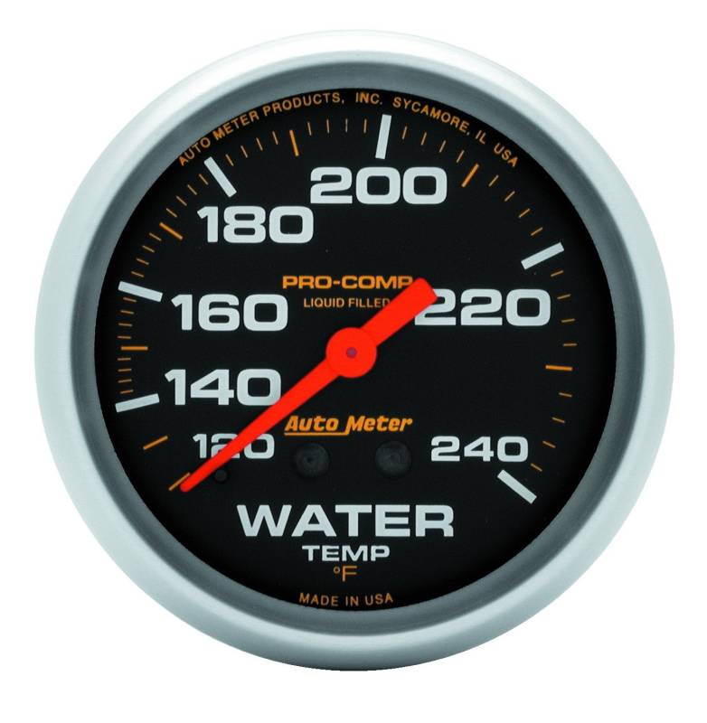 AutoMeter - AutoMeter GAUGE,WATER TEMP,2 5/8",120-240 Degrees F,LIQUID FILLED MECH,12FT.,PRO-COMP 5433