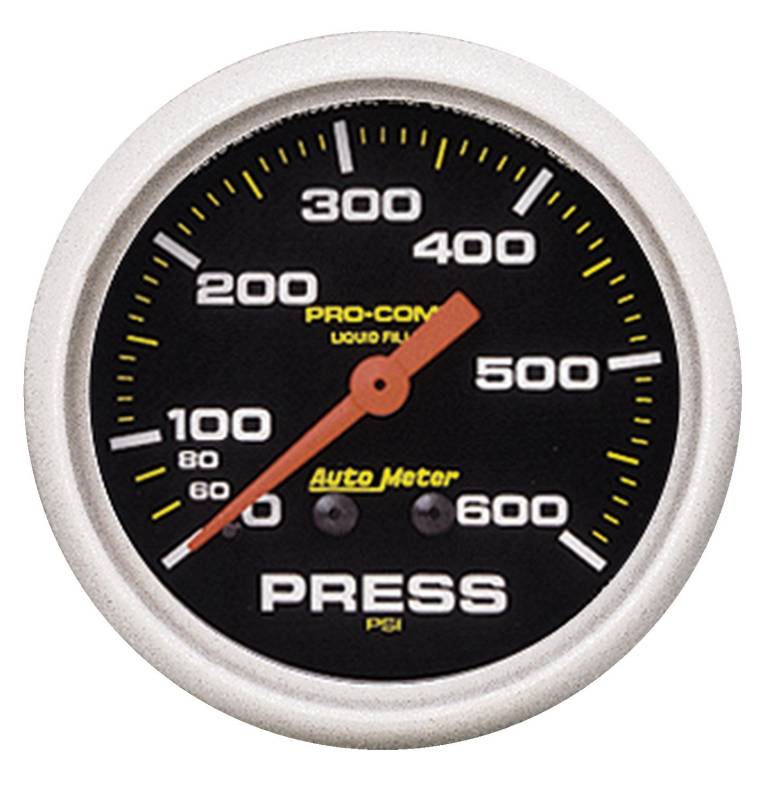 AutoMeter - AutoMeter GAUGE, PRESSURE, 2 5/8" , 600PSI, LIQUID FILLED MECH, PRO-COMP 5425