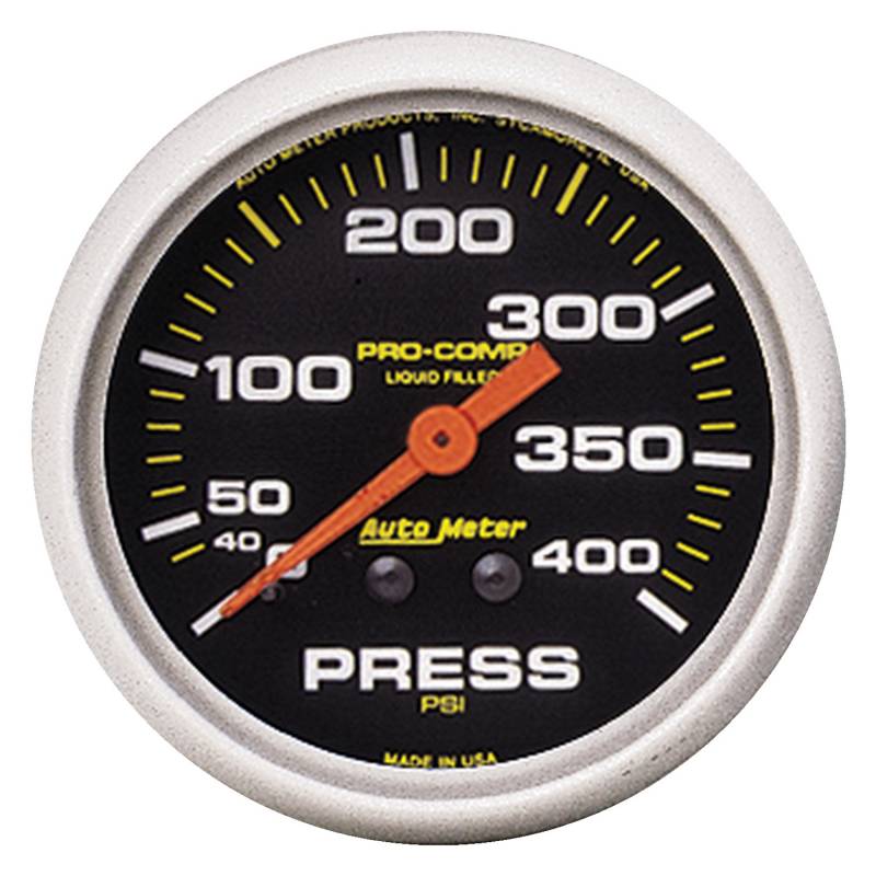 AutoMeter - AutoMeter GAUGE, PRESSURE, 2 5/8" , 400PSI, LIQUID FILLED MECH, PRO-COMP 5424