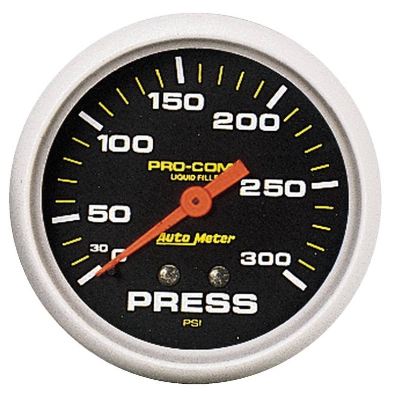 AutoMeter - AutoMeter GAUGE, PRESSURE, 2 5/8" , 300PSI, LIQUID FILLED MECH, PRO-COMP 5423