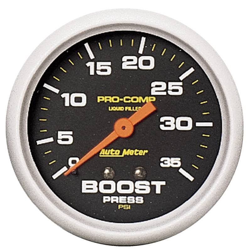 AutoMeter - AutoMeter GAUGE, BOOST PRESS, 2 5/8" , 35PSI, LIQUID FILLED MECH, PRO-COMP 5404