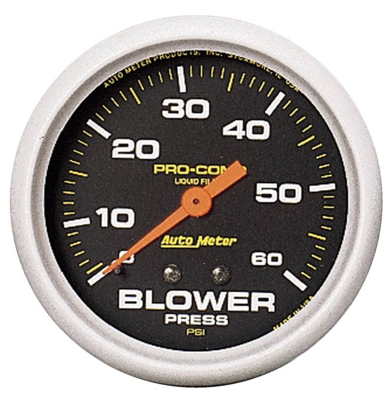 AutoMeter - AutoMeter GAUGE, BLOWER PRESS, 2 5/8" , 60PSI, LIQUID FILLED MECH, PRO-COMP 5402