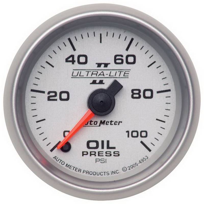 AutoMeter - AutoMeter GAUGE, OIL PRESSURE, 2 1/16" , 100PSI, DIGITAL STEPPER MOTOR, ULTRA-LITE II 4953