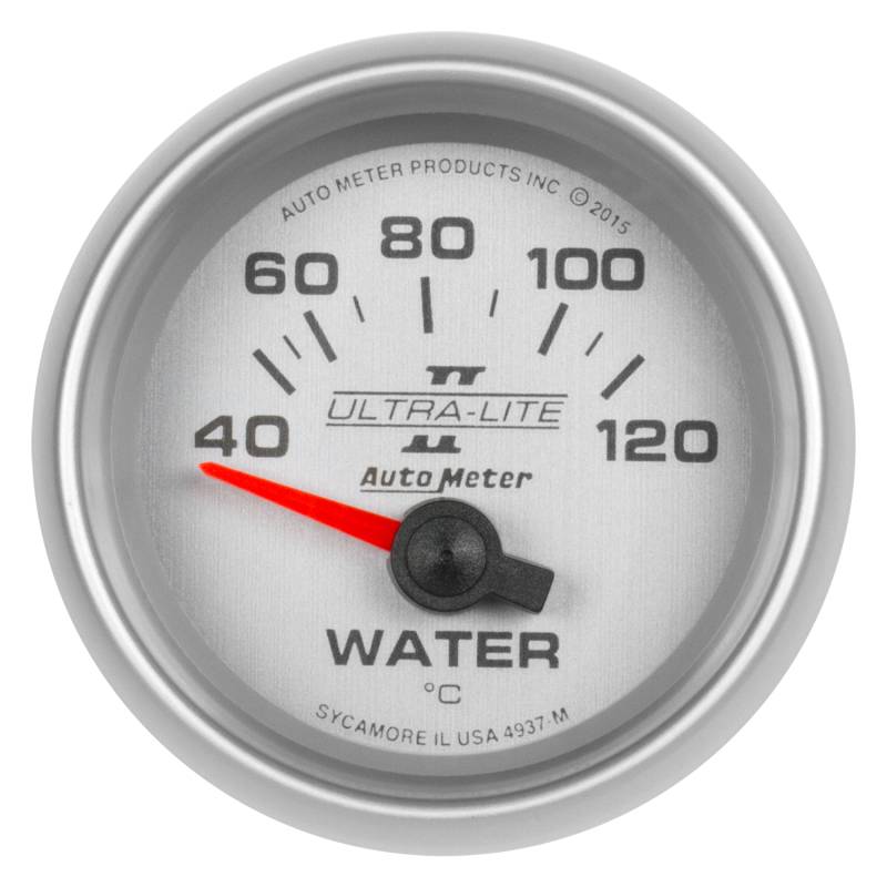 AutoMeter - AutoMeter GAUGE, WATER TEMP, 2 1/16" , 40-120 Degrees C, ELECTRIC, ULTRA-LITE II 4937-M