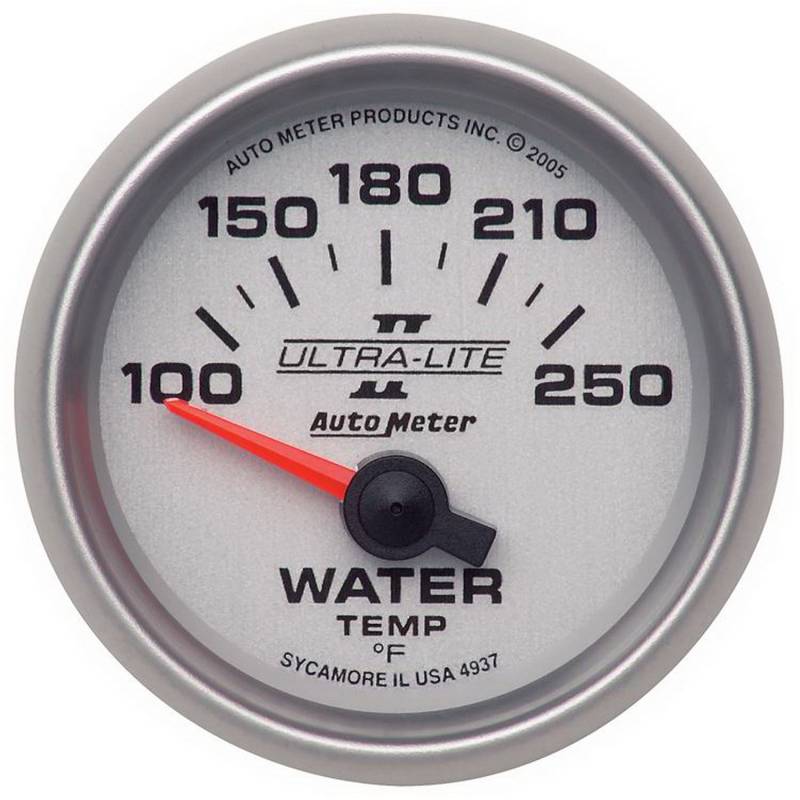 AutoMeter - AutoMeter GAUGE, WATER TEMP, 2 1/16" , 100-250 Degrees F, ELECTRIC, ULTRA-LITE II 4937