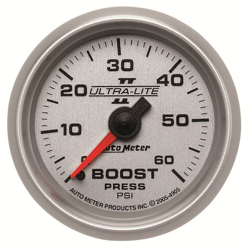 AutoMeter - AutoMeter GAUGE, BOOST, 2 1/16" , 60PSI, MECHANICAL, ULTRA-LITE II 4905