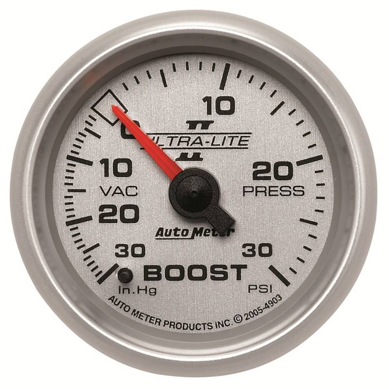 AutoMeter - AutoMeter GAUGE, VAC/BOOST, 2 1/16" , 30INHG-30PSI, MECHANICAL, ULTRA-LITE II 4903