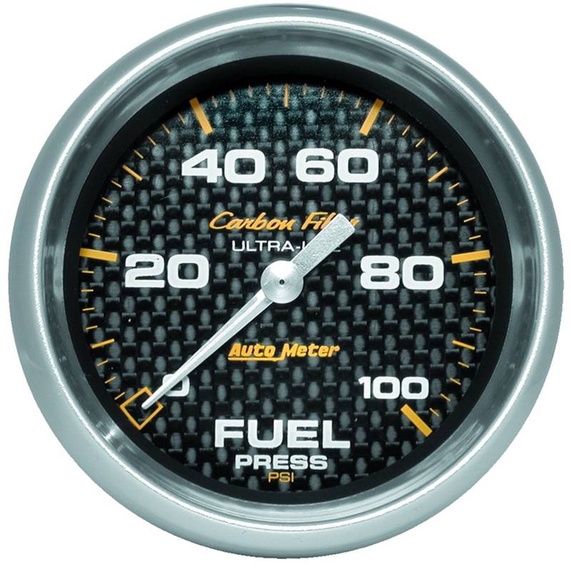 AutoMeter - AutoMeter GAUGE, FUEL PRESSURE, 2 5/8" , 100PSI, DIGITAL STEPPER MOTOR, CARBON FIBER 4863