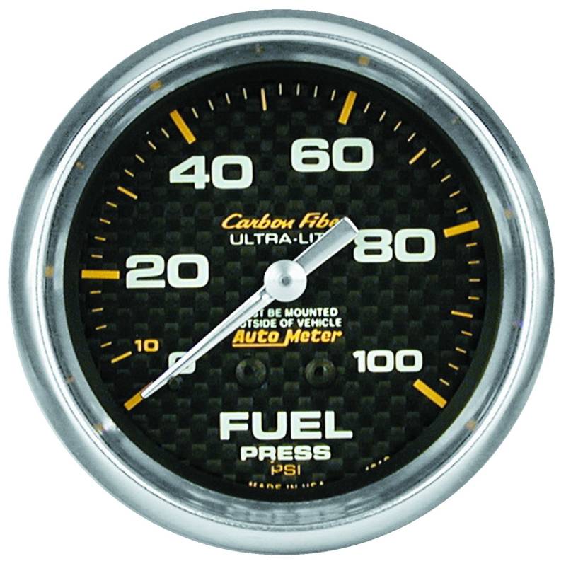 AutoMeter - AutoMeter GAUGE, FUEL PRESSURE, 2 5/8" , 15PSI, MECHANICAL, CARBON FIBER 4811