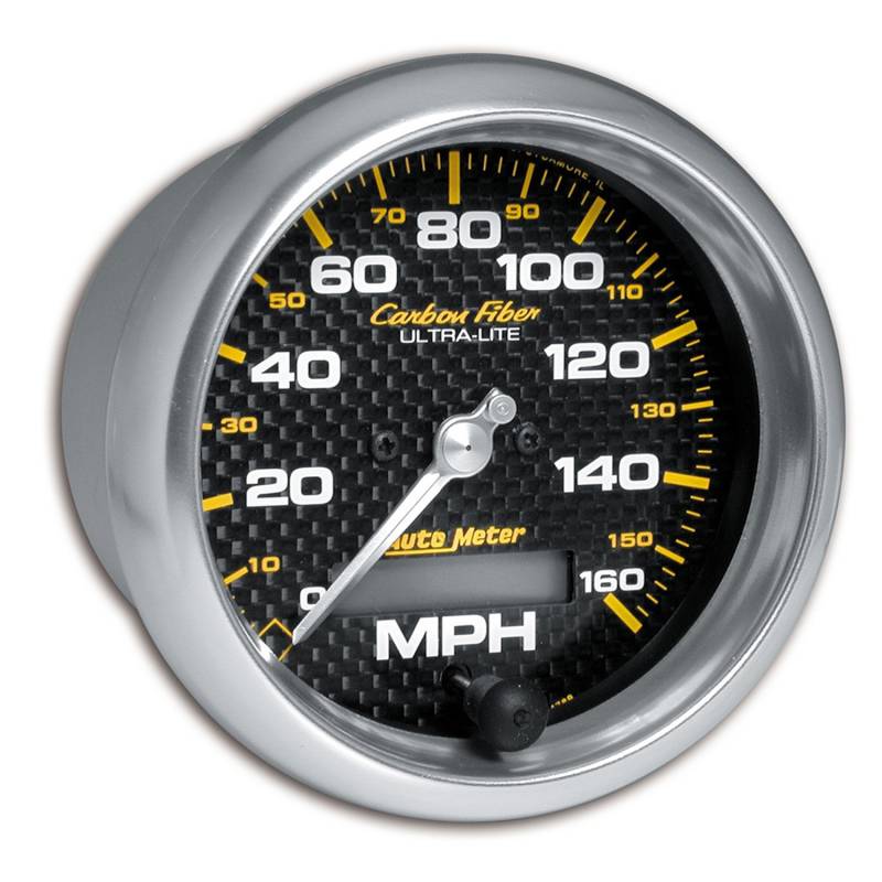 AutoMeter - AutoMeter GAUGE, SPEEDOMETER, 3 3/8" , 160MPH, ELEC. PROGRAMMABLE, CARBON FIBER 4789