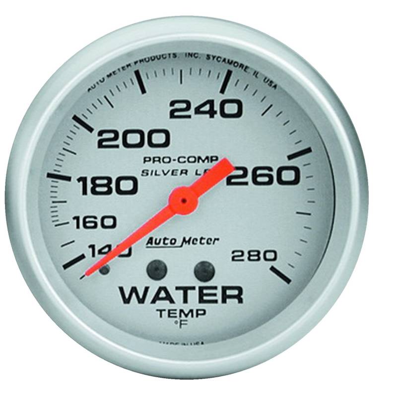 AutoMeter - AutoMeter GAUGE, WATER TEMP, 2 5/8" , 140-280 Degrees F, LIQUID FILLED MECH, ULTRA-LITE 4631