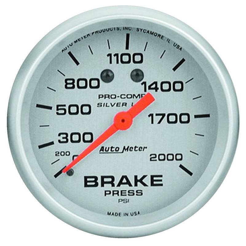 AutoMeter - AutoMeter GAUGE, BRAKE PRESS, 2 5/8" , 2000PSI, LIQUID FILLED MECH, ULTRA-LITE 4626