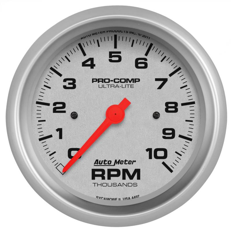 AutoMeter - AutoMeter GAUGE, TACHOMETER, 3 3/8" , 10K RPM, IN-DASH, ULTRA-LITE 4497