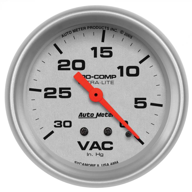 AutoMeter - AutoMeter GAUGE, VACUUM, 2 5/8" , 30INHG, MECHANICAL, ULTRA-LITE 4484