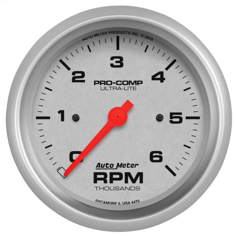 AutoMeter - AutoMeter GAUGE, TACHOMETER, 3 3/8" , 6K RPM, IN-DASH, ULTRA-LITE 4475