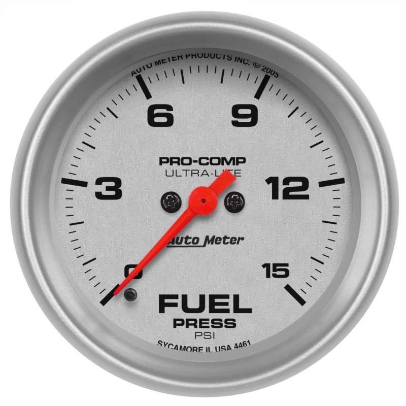 AutoMeter - AutoMeter GAUGE, FUEL PRESSURE, 2 5/8in, 15PSI, DIGITAL STEPPER MOTOR, ULTRA-LITE 4461