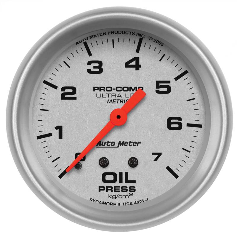 AutoMeter - AutoMeter GAUGE, OIL PRESSURE, 2 5/8" , 7.0KG/CM2, MECHANICAL, ULTRA-LITE 4421-J