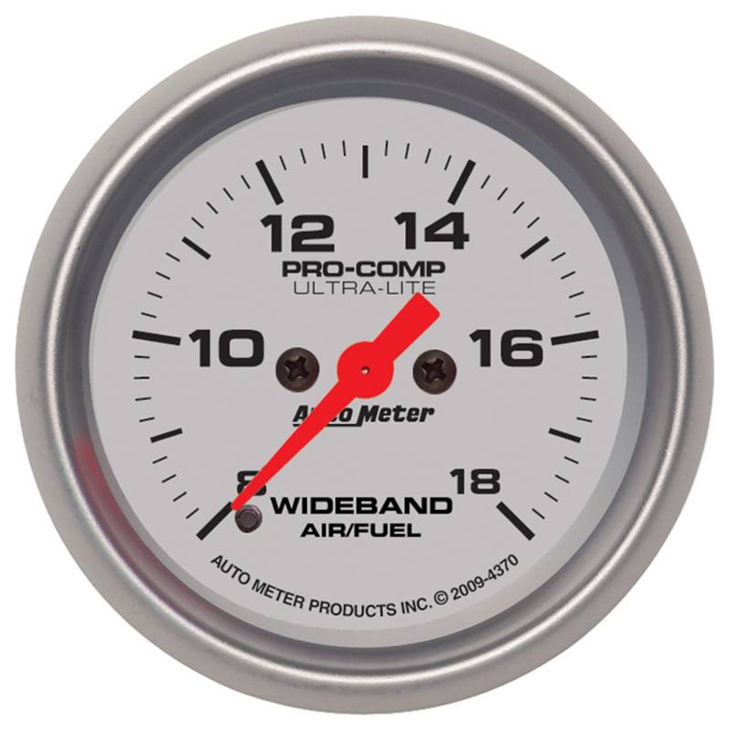 AutoMeter - AutoMeter GAUGE, AIR/FUEL RATIO-WIDEBAND, ANALOG, 2 1/16" , 8:1-18:1, STPR MTR, ULTRA-LITE 4370