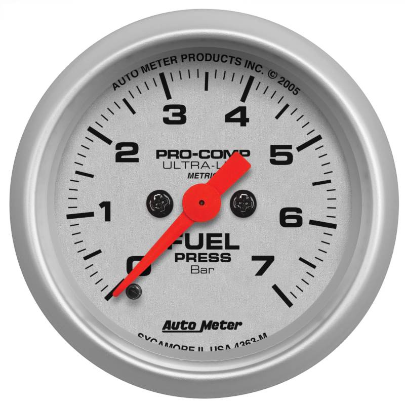 AutoMeter - AutoMeter GAUGE, FUEL PRESSURE, 2 1/16" , 7 BAR, ELECTRIC, ULTRA-LITE 4363-M