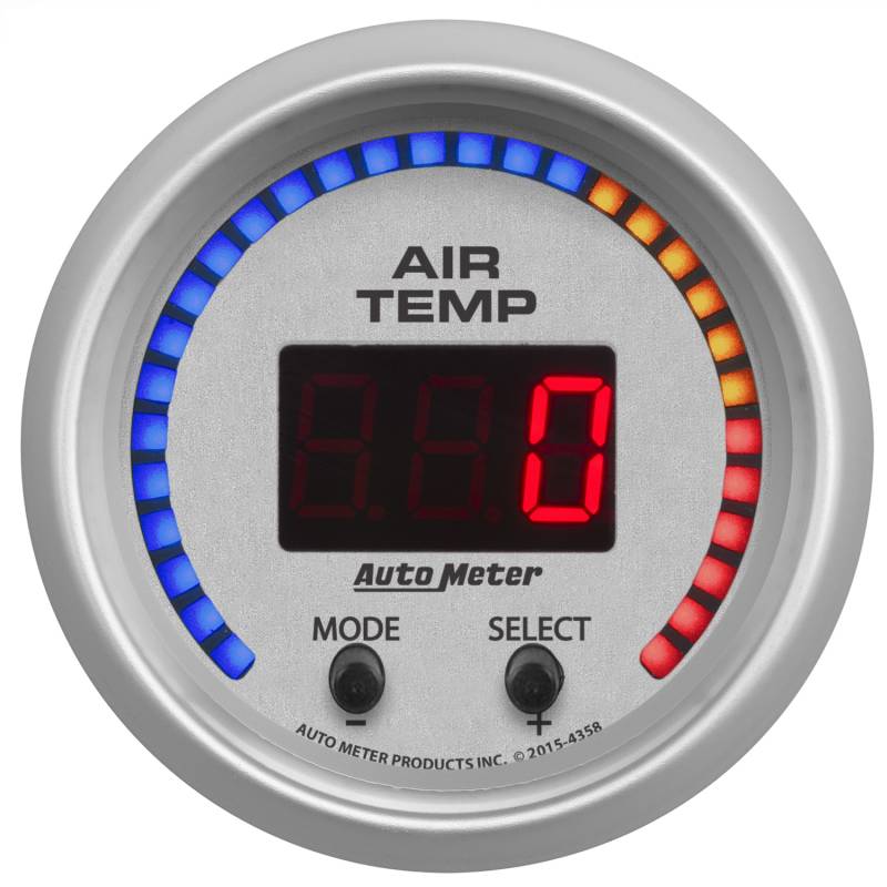 AutoMeter - AutoMeter GAUGE, AIR TEMP, DUAL, 2 1/16" , 0-300 Degrees F, DIGITAL, ULTRA-LITE 4358