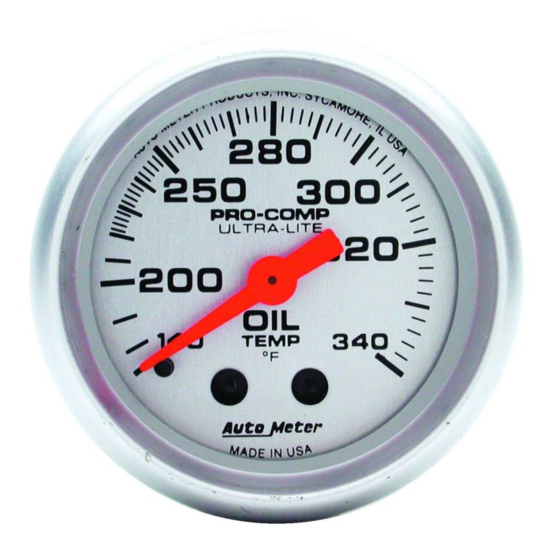 AutoMeter - AutoMeter GAUGE, OIL TANK TEMP, 2 1/16" , 140-340 Degrees F, MECHANICAL, ULTRA-LITE 4346