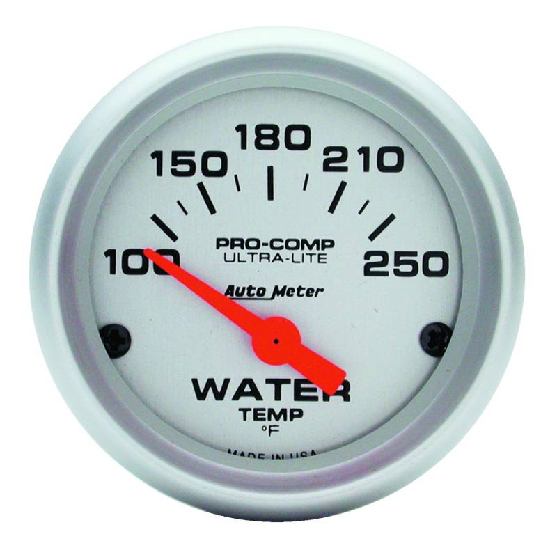 AutoMeter - AutoMeter GAUGE, WATER TEMP, 2 1/16" , 100-250 Degrees F, ELECTRIC, ULTRA-LITE 4337