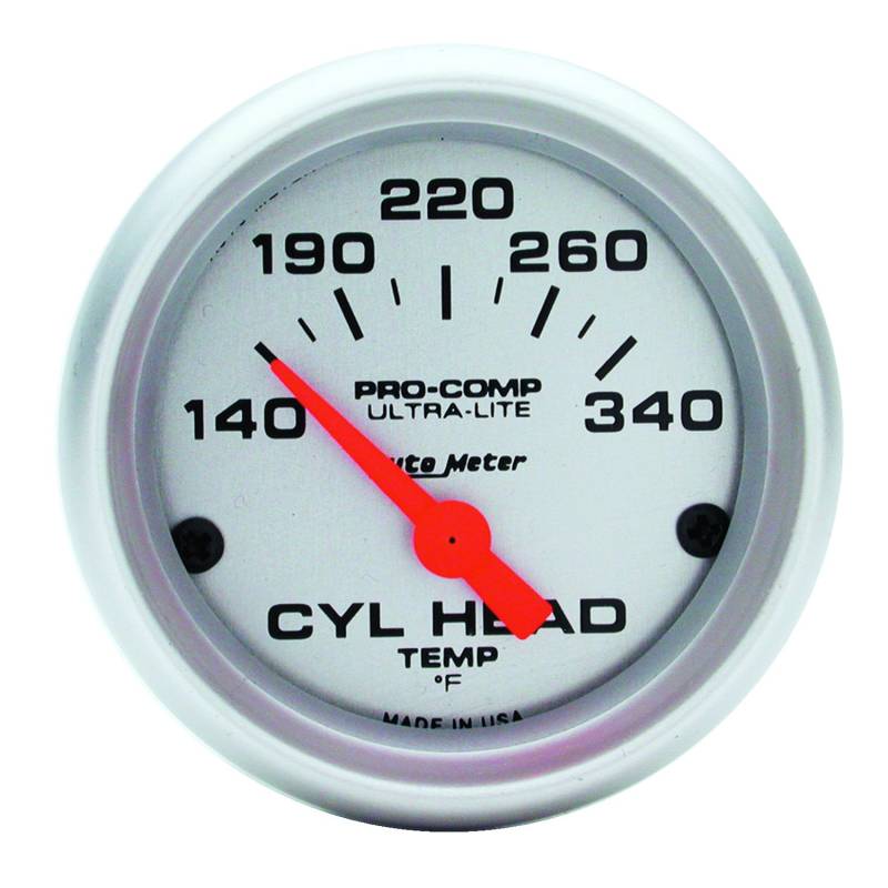 AutoMeter - AutoMeter GAUGE, CYLINDER HEAD TEMP, 2 1/16" , 140-340 Degrees F, ELECTRIC, ULTRA-LITE 4336