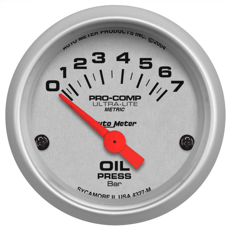 AutoMeter - AutoMeter GAUGE, OIL PRESSURE, 2 1/16" , 7 BAR, ELECTRIC, ULTRA-LITE 4327-M