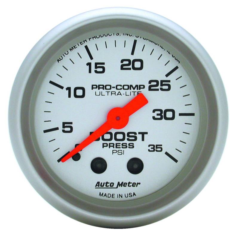 AutoMeter - AutoMeter GAUGE, BOOST, 2 1/16" , 35PSI, MECHANICAL, ULTRA-LITE 4304