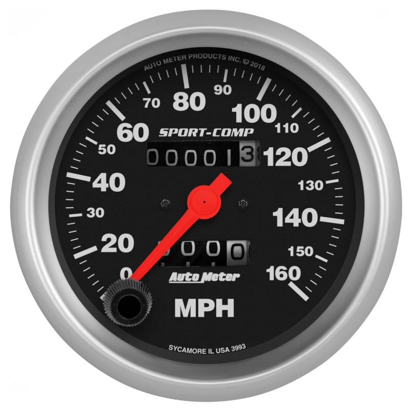 AutoMeter - AutoMeter GAUGE,SPEEDOMETER,3 3/8",160MPH,MECHANICAL,SPORT-COMP 3993