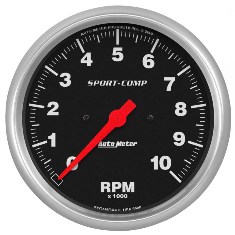 AutoMeter - AutoMeter GAUGE, TACHOMETER, 5" , 10K RPM, IN-DASH, SPORT-COMP 3990