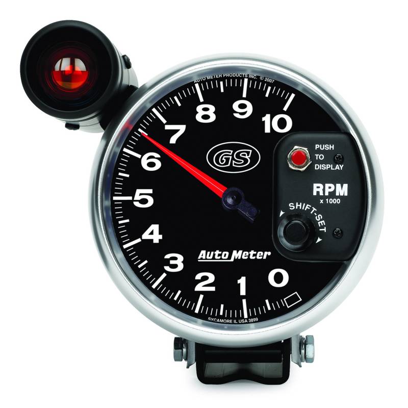 AutoMeter - AutoMeter GAUGE, TACHOMETER, 5" , 10K RPM, PEDESTAL W/ EXT. SHIFT-LITE, GS 3899