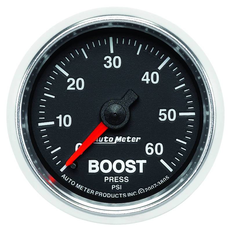 AutoMeter - AutoMeter GAUGE, BOOST, 2 1/16" , 60PSI, MECHANICAL, GS 3805