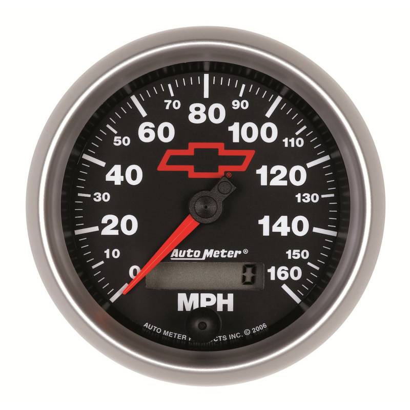 AutoMeter - AutoMeter GAUGE, SPEEDOMETER, 3 3/8" , 160MPH, ELEC. PROGRAMMABLE, GM BOWTIE BLACK 3688-00406