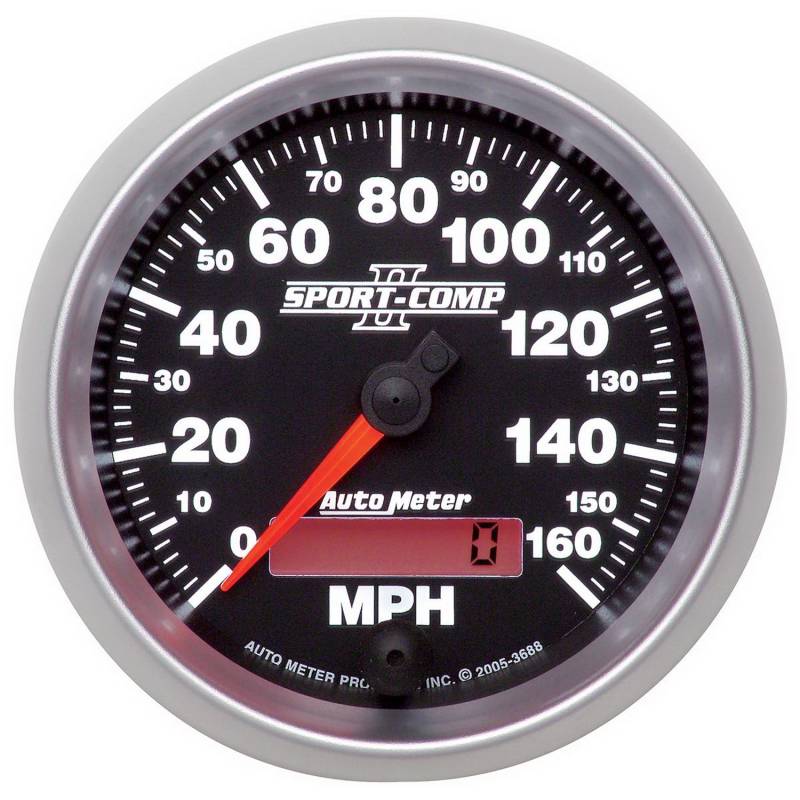 AutoMeter - AutoMeter GAUGE, SPEEDOMETER, 3 3/8" , 160MPH, ELEC. PROGRAMMABLE, SPORT-COMP II 3688