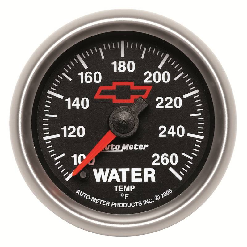 AutoMeter - AutoMeter GAUGE,WATER TEMP,2 1/16",100-260 Degrees F,DIGITAL STEPPER MOTOR,GM BOWTIE BLACK 3655-00406