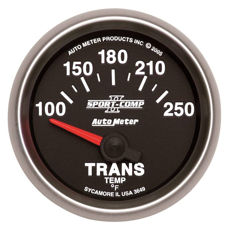 AutoMeter - AutoMeter GAUGE, TRANSMISSION TEMP, 2 1/16" , 100-250 Degrees F, ELECTRIC, SPORT-COMP II 3649