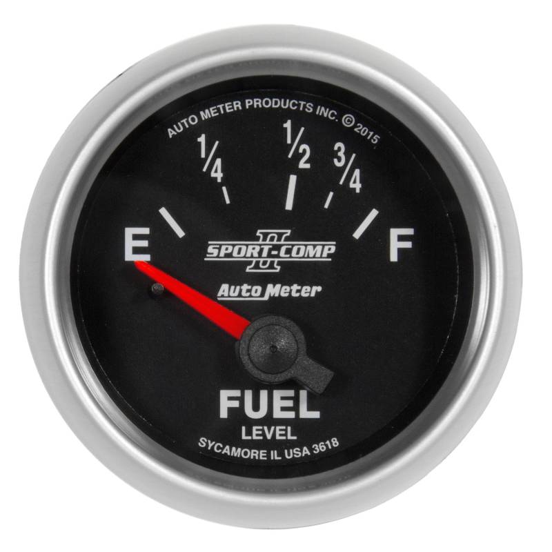 AutoMeter - AutoMeter GAUGE, FUEL LEVEL, 2 1/16" , 16OE TO 158OF, ELEC, SPORT-COMP II 3618