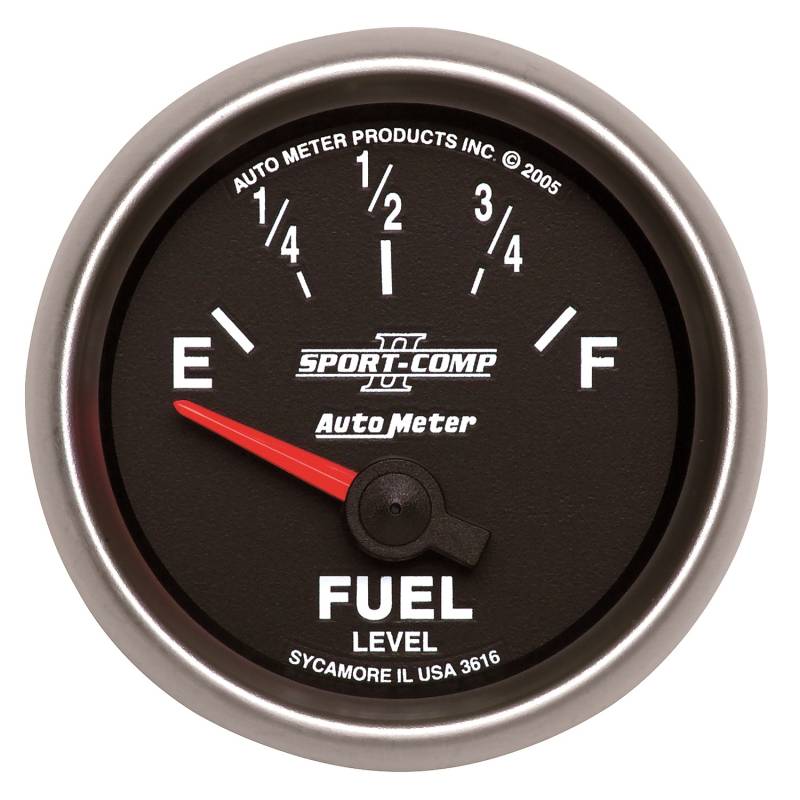 AutoMeter - AutoMeter GAUGE, FUEL LEVEL, 2 1/16" , 240OE TO 33OF, ELEC, SPORT-COMP II 3616