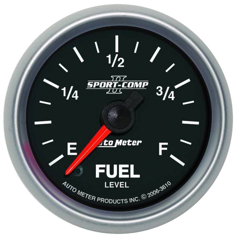 AutoMeter - AutoMeter GAUGE, FUEL LEVEL, 2 1/16" , 0-280O PROGRAMMABLE, SPORT-COMP II 3610