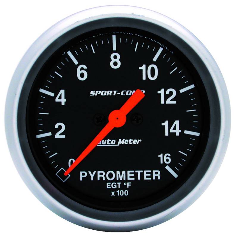 AutoMeter - AutoMeter GAUGE,PYROMETER (EGT),2 5/8",1600 Degrees F,DIGITAL STEPPER MOTOR,SPORT-COMP 3544